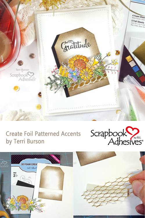 Create Foil Patterned Accents on a Card by Terri Burson for Scrapbook Adhesives by 3L