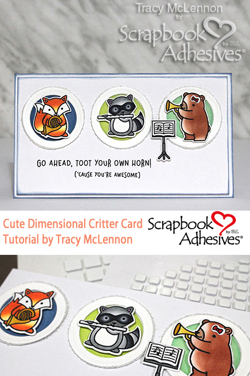 Cute Dimensional Critter Card Tutorial by Tracy McLennon for Scrapbook Adhesives by 3L