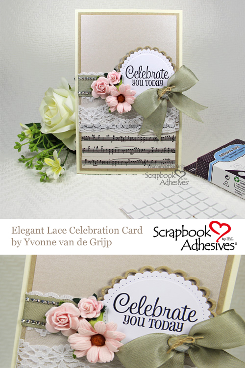 Elegant Lace Celebration Card by Yvonne van de Grijp for Scrapbook Adhesives by 3L