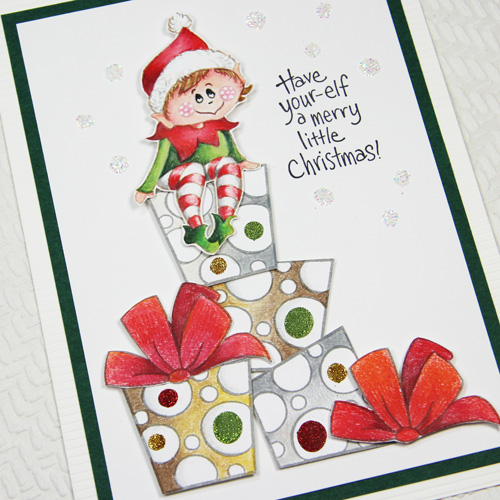 Holiday Cheer with Stampendous - Day 2 Elf Christmas Card by Yvonne van de Grijp for Scrapbook Adhesives by 3L