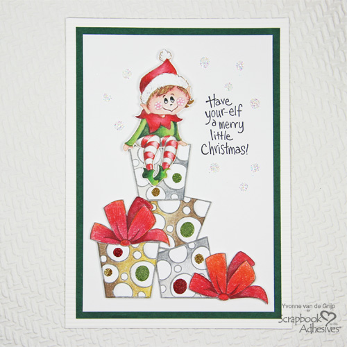 Holiday Cheer with Stampendous - Day 2 Elf Christmas Card by Yvonne van de Grijp for Scrapbook Adhesives by 3L