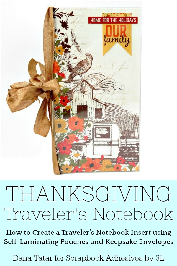 DIY Thanksgiving Traveler's Notebook created by Dana Tatar for Scrapbook Adhesives by 3L