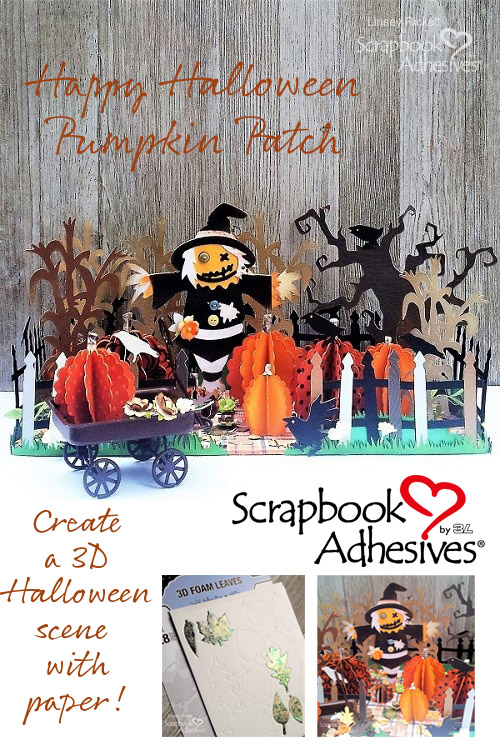 Halloween Pumpkin Patch Scene by Linsey Rickett for Scrapbook Adhesives by 3L