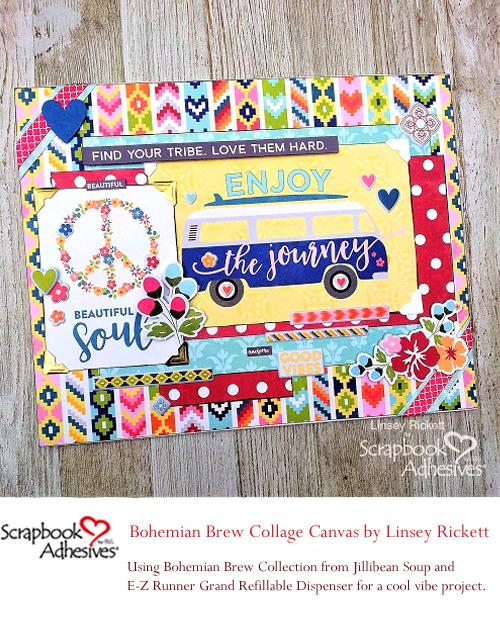 Pinterest Creative Bohemian Vibe and Jillibean Soup by Linsey Rickett for Scrapbook Adhesives by 3L