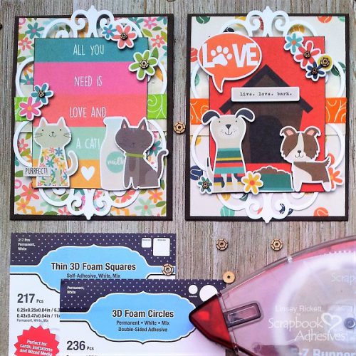 Furry Friends Card Duo, Quick and Easy by Linsey Rickett for Scrapbook Adhesives by 3L