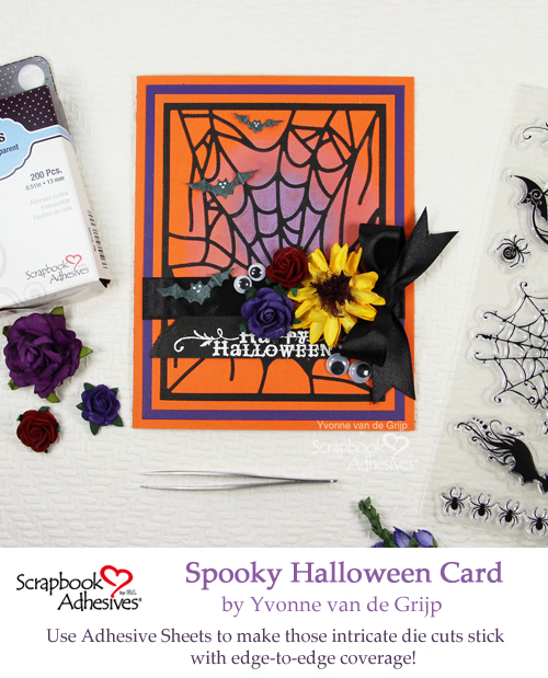 Pinterest Spooky Halloween Card with Adhesive Sheets by Yvonne van de Grijp for Scrapbook Adhesives by 3L