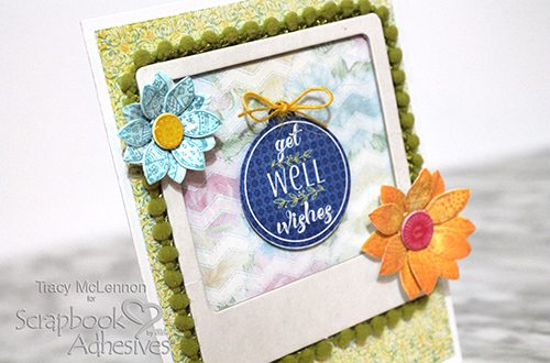 Adding Pom Pom Trim with Extreme Double Sided Tape by Tracy McLennon for Scrapbook Adhesives by 3L