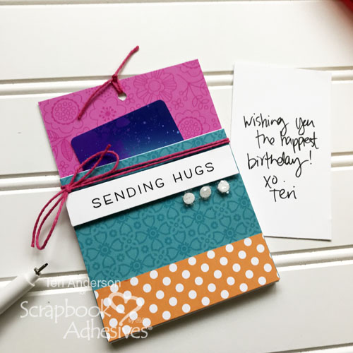 Colorful Gift Card Pockets Tutorial by Teri Anderson for Scrapbook Adhesives by 3L