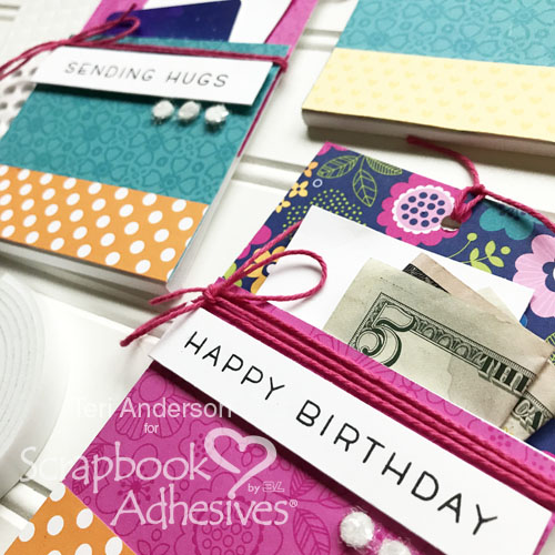 Colorful Gift Card Pockets Tutorial by Teri Anderson for Scrapbook Adhesives by 3L