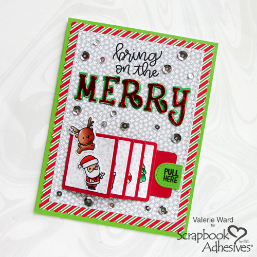 Merry Flip and Slide Card by Valerie Ward for Scrapbook Adhesives by 3L 