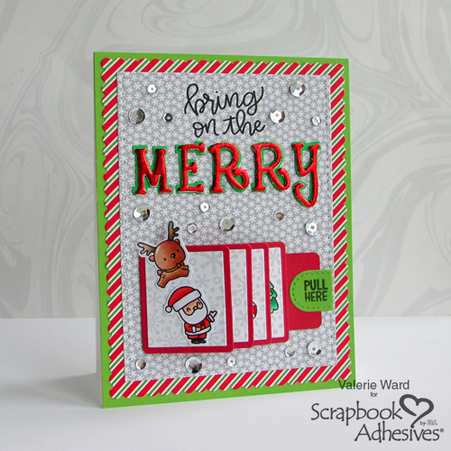 Merry Flip and Slide Card by Valerie Ward for Scrapbook Adhesives by 3L