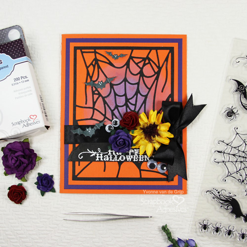 Spooky Halloween Card with Adhesive Sheets by Yvonne van de Grijp for Scrapbook Adhesives by 3L