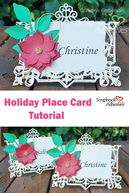 Pinterest Holiday Place Card Tutorial by Christine Emberson for Scrapbook Adhesives by 3L