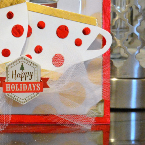 Foiled Coffee Cups Holiday Gift Card Holder by Christine Meyer for Scrapbook Adhesives by 3L