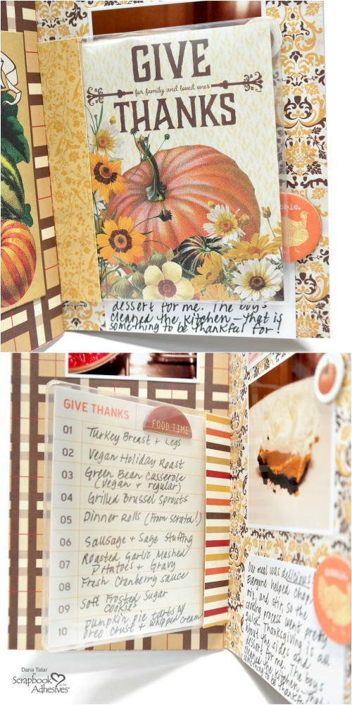 Give Thanks Menu 2-Sided Keepsake Envelope Flip Page for Travelers Notebook