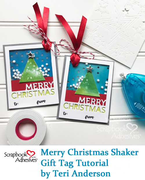Merry Christmas Tree Shaker Tags by Teri Anderson for Scrapbook Adhesives by 3L