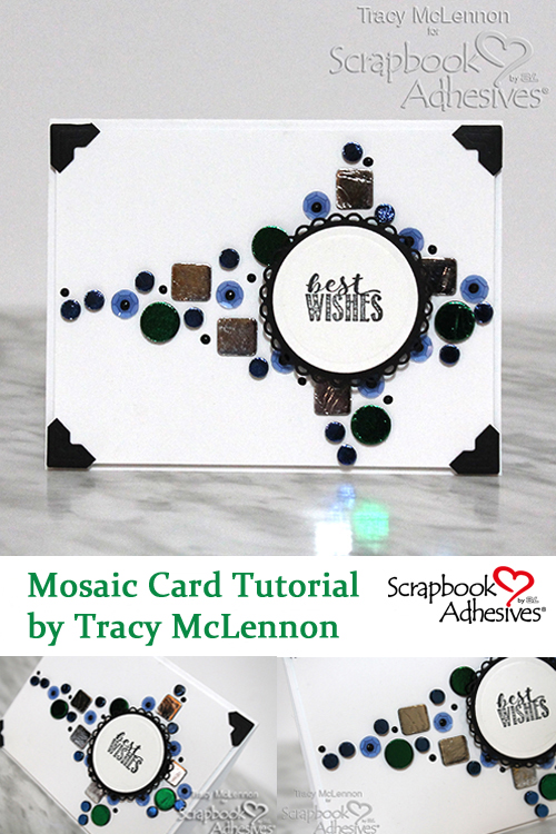 Pinterest Mosaic Card Using 3D Foam Squares and Circles by Tracy McLennon for Scrapbook Adhesives by 3L