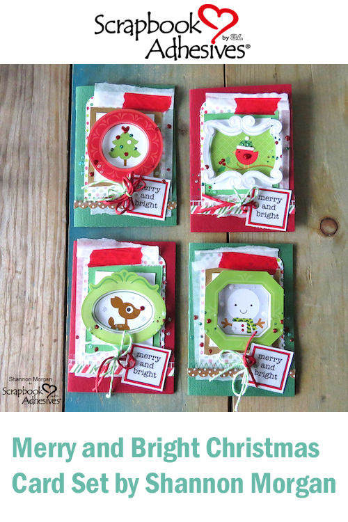 Pinterest Merry and Bright Christmas Card Set by Shannon Morgan for Scrapbook Adhesives by 3L