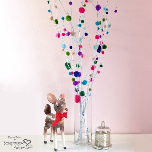 Pom Pom Branches DIY Christmas Decorations Tutorial