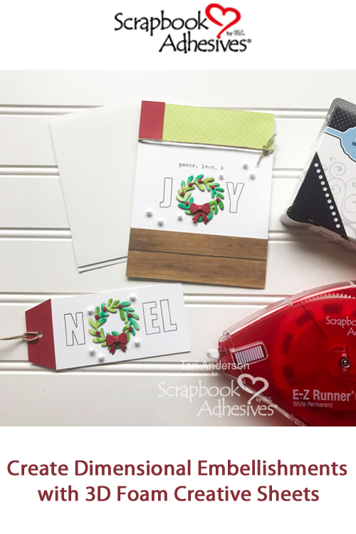 Pinterest Christmas Wreath Card and Gift Tag Set by Teri Anderson for Scrapbook Adhesives by 3L