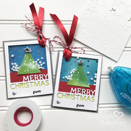 Merry Christmas Tree Shaker Tags by Teri Anderson for Scrapbook Adhesives by 3L