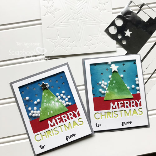 Merry Christmas Tree Shaker Tags by Teri Anderson for Scrapbook Adhesives by 3L