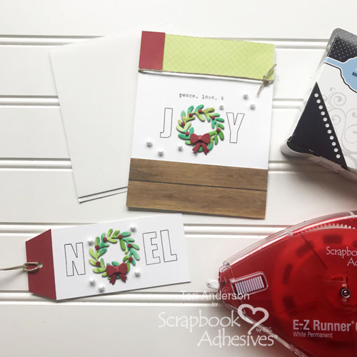 Christmas Wreath Card and Gift Tag Set by Teri Anderson for Scrapbook Adhesives by 3L