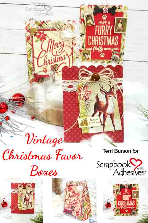 Vintage Favor Boxes Tutorial by Terri Burson for Scrapbook Adhesives by 3L