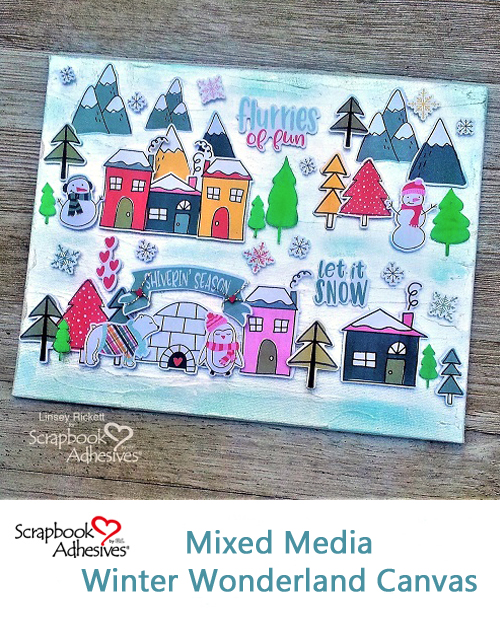 Foiled Trees in a Winter Wonderland by Linsey Rickett for Scrapbook Adhesives by 3L