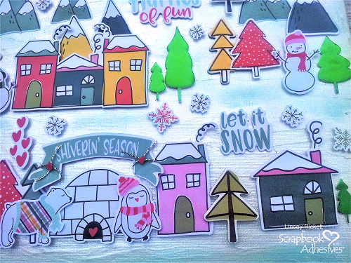 Foiled Trees in a Winter Wonderland by Linsey Rickett for Scrapbook Adhesives by 3L