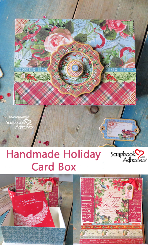 Handmade Holiday Card Box by Shannon Morgan for Scrapbook Adhesives by 3L Christmas Inspiration Week with Graphic 45 Pinterest