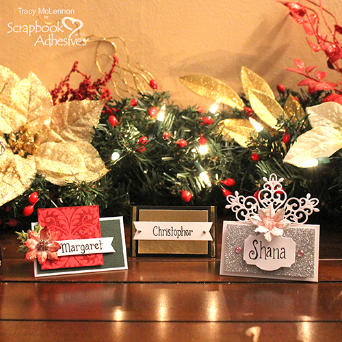 Quick and Easy Christmas Place Cards by Tracy McLennon for Scrapbook Adhesives by 3L