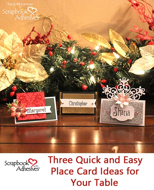 Quick and Easy Christmas Place Cards by Tracy McLennon for Scrapbook Adhesives by 3L Pinterest 