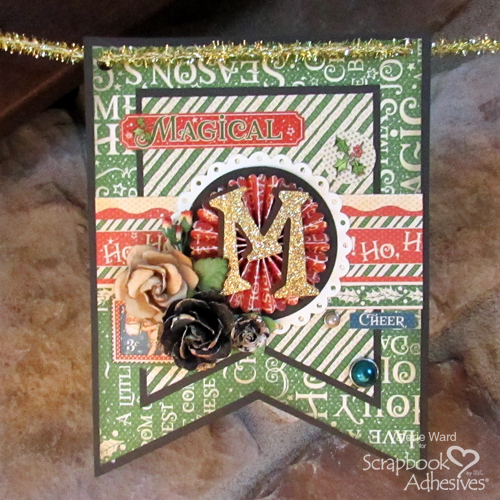 Handmade Merry Banner by Valerie Ward for Scrapbook Adhesives by 3L Christmas Inspiration Week with Graphic 45