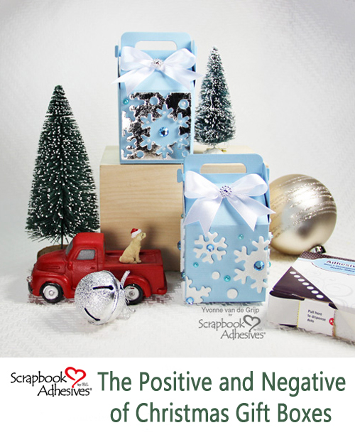 The Positive and Negative of Christmas Gift Boxes by Yvonne van de Grijp for Scrapbook Adhesives by 3L Pinterest 