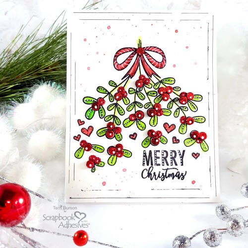 Decorative Stamped Christmas Card by Terri Burson for Scrapbook Adhesives by 3L