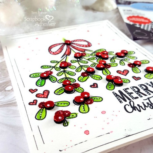 Decorative Stamped Christmas Card by Terri Burson for Scrapbook Adhesives by 3L