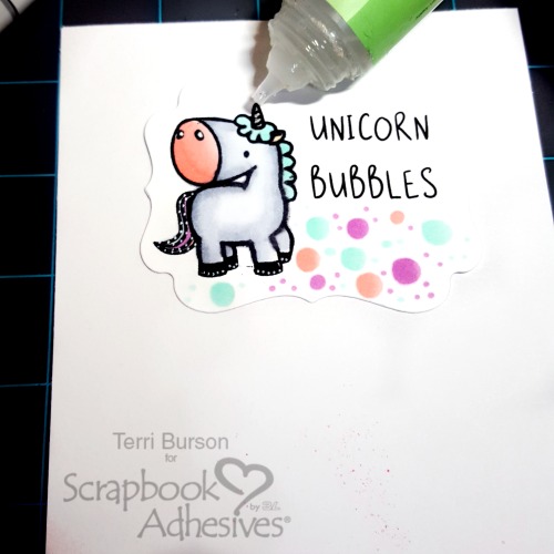 DIY Unicorn Bubble Bath and Label by Terri Burson for Scrapbook Adhesives by 3L