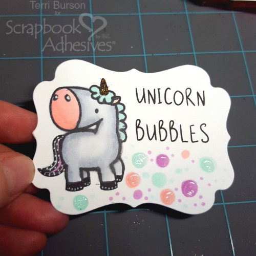 DIY Unicorn Bubble Bath and Label by Terri Burson for Scrapbook Adhesives by 3L