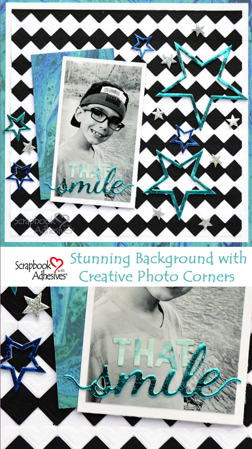 Creative Photo Corner Background by Christine Meyer for Scrapbook Adhesives by 3L Pinterest