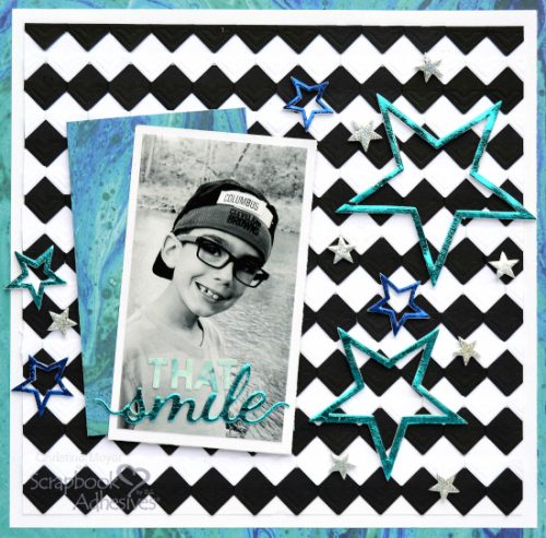 Create a unique background on a Scrapbook Layout using Creative Photo Corners from Scrapbook Adhesives by 3L
