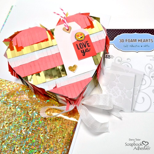 Heart Pinatas for Valentine's Day by Dana Tatar for Scrapbook Adhesives by 3L