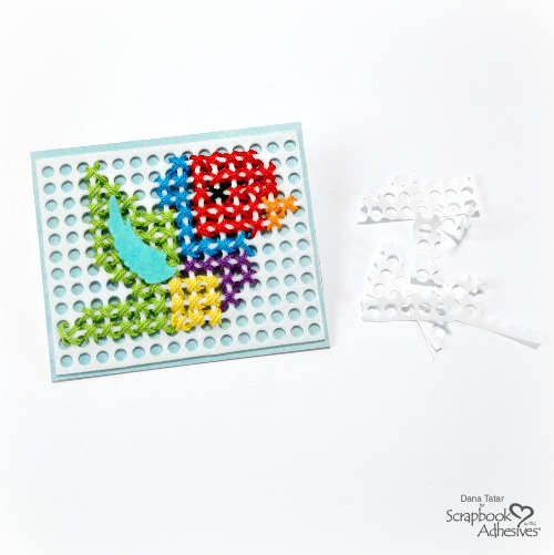 Cross-Stitch Art with 3D Foam Circles Negatives by Dana Tatar for Scrapbook Adhesives by 3L