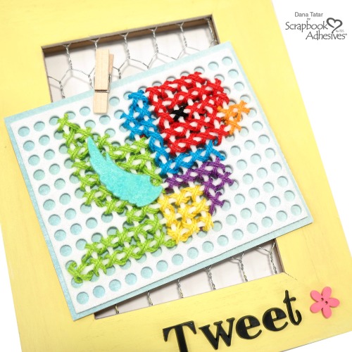 Cross-Stitch Art with 3D Foam Circles Negatives by Dana Tatar for Scrapbook Adhesives by 3L