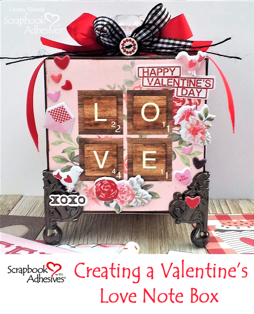 Valentine's Love Note Box by Linsey Rickett for Scrapbook Adhesives by 3L Pinterest