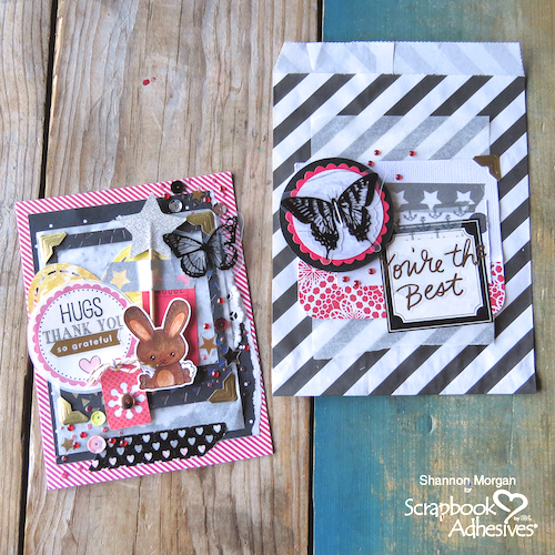 Layered Thank You Note and Bag Set by Shannon Morgan for Scrapbook Adhesives by 3L