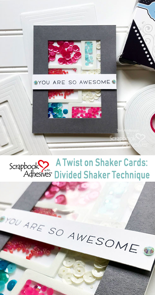 Divided Shaker Card Tutorial by Teri Anderson for Scrapbook Adhesives by3L