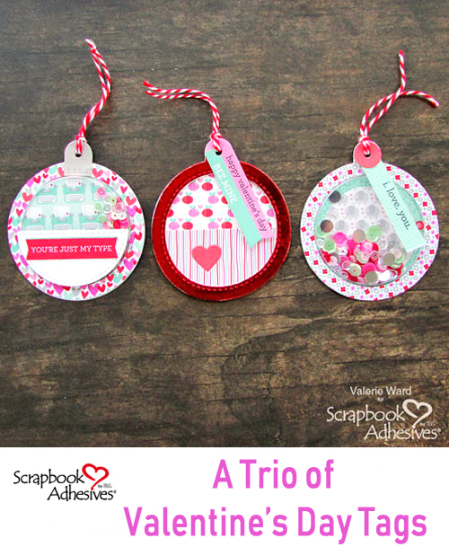 A Trio of Valentine's Day Tags by Valerie Ward for Scrapbook Adhesives by 3L Pinterest