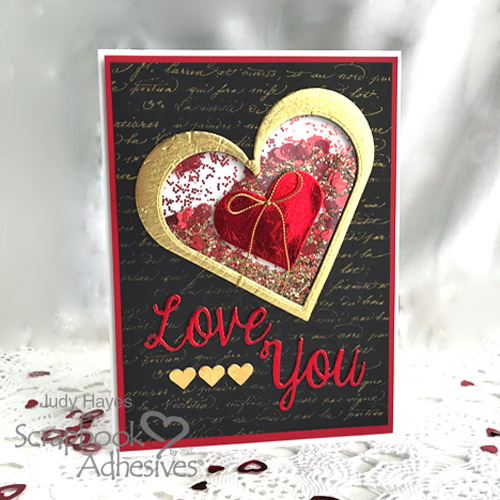 DIY Heart Shaker Card Tutorial by Judy Hayes for Scrapbook Adhesives by 3L