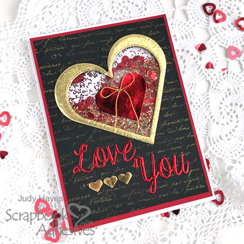 DIY Heart Shaker Card Tutorial by Judy Hayes for Scrapbook Adhesives by 3L